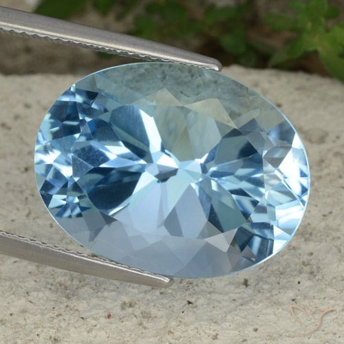 23.05ct طبيعي أزرق سماوى توباز, بيضوي, VVS