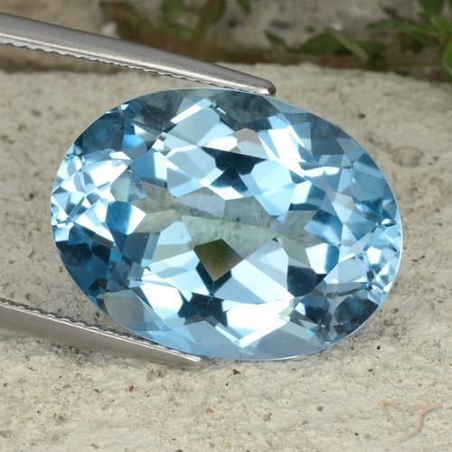 21.85ct طبيعي الأزرق السويسري توباز, بيضوي, VVS