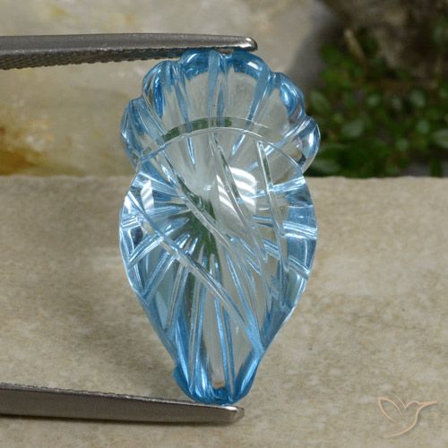 17.50ct طبيعي أزرق سماوى توباز, فانسى, شفاف