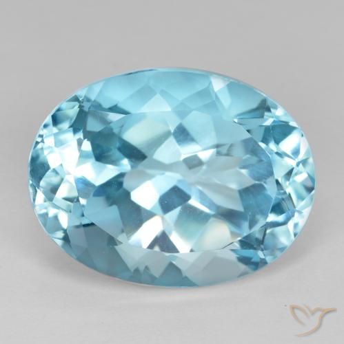 23.33ct طبيعي الأزرق السويسري توباز, بيضوي, VVS