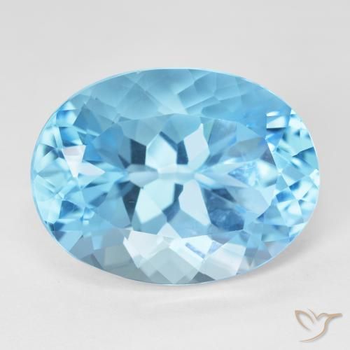 23.32ct طبيعي الأزرق السويسري توباز, بيضوي, VVS