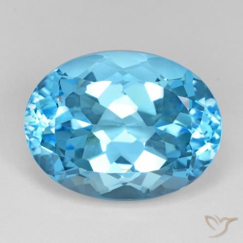 23.54ct طبيعي الأزرق السويسري توباز, بيضوي, VVS