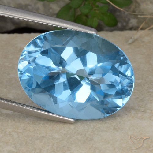 21.58ct طبيعي أزرق سماوى توباز, بيضوي, VVS-VS