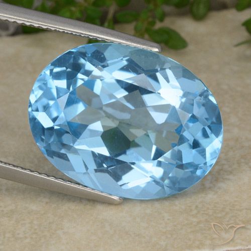 22.02ct طبيعي الأزرق السويسري توباز, بيضوي, VVS-VS