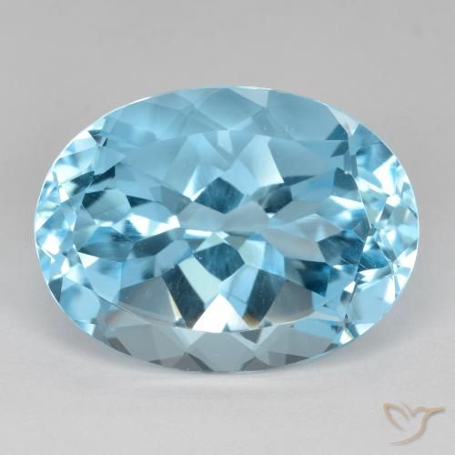 22.83ct طبيعي أزرق سماوى توباز, بيضوي, VVS-VS