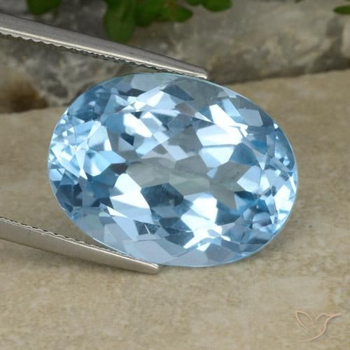 21.75ct طبيعي الأزرق السويسري توباز, بيضوي, VVS-VS