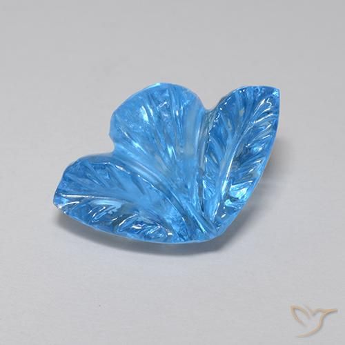 5.50ct طبيعي الأزرق السويسري توباز, قص وردة, شفاف