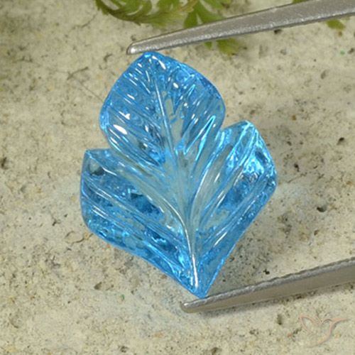 7.69ct طبيعي الأزرق السويسري توباز, قص وردة, شفاف