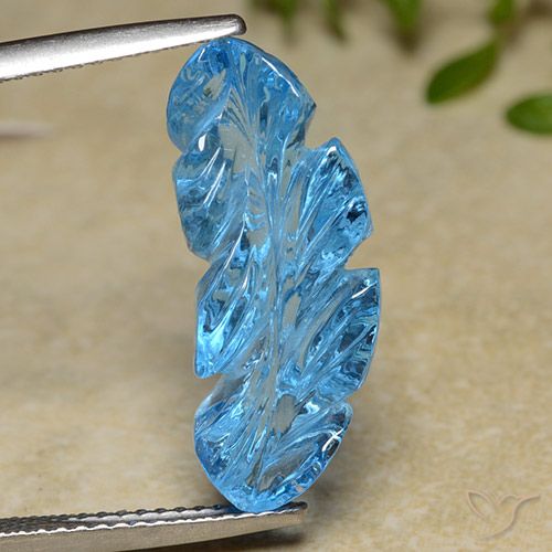 9.82ct طبيعي الأزرق السويسري توباز, قص وردة, شفاف