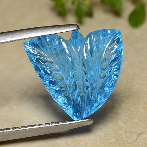 9.03ct طبيعي الأزرق السويسري توباز, قص وردة, شفاف