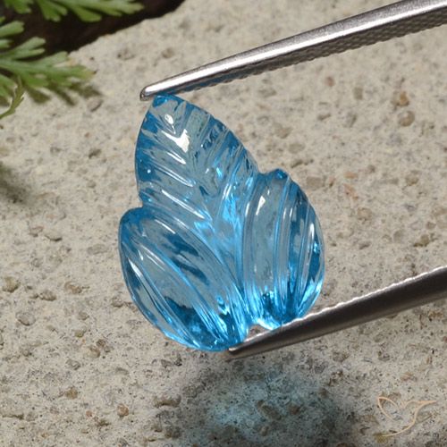 7.70ct طبيعي الأزرق السويسري توباز, قص وردة, شفاف