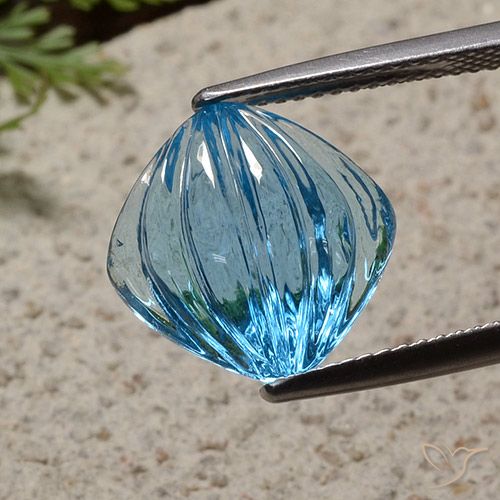 7.48ct طبيعي الأزرق السويسري توباز, وسادة, شفاف