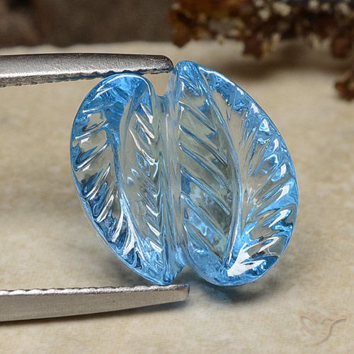 8.24ct طبيعي الأزرق السويسري توباز, قص وردة, شفاف