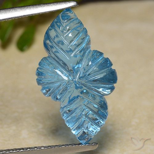 6.61ct طبيعي الأزرق السويسري توباز, فانسى, شفاف