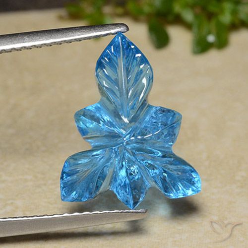 6.80ct طبيعي الأزرق السويسري توباز, قص وردة, شفاف