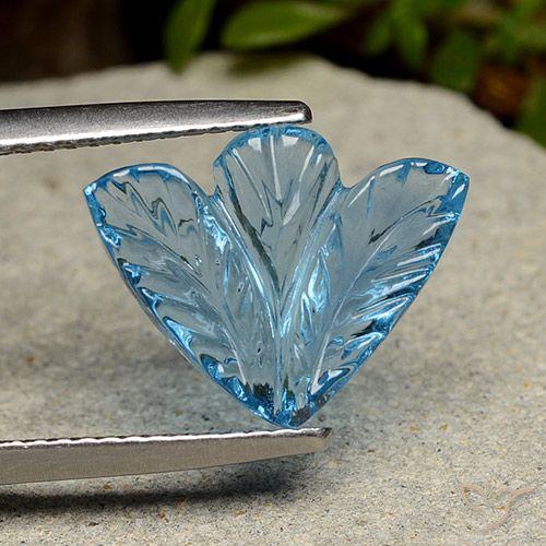 4.24ct طبيعي الأزرق السويسري توباز, قص وردة, شفاف