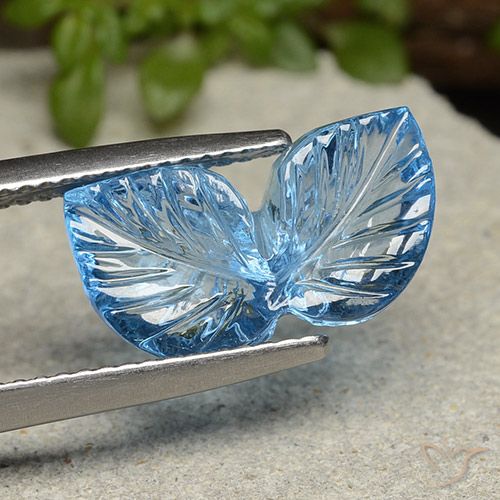 5.60ct طبيعي الأزرق السويسري توباز, قص وردة, شفاف