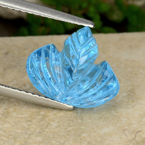 5.65ct طبيعي الأزرق السويسري توباز, قص وردة, شفاف