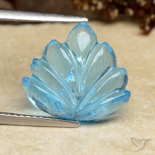 7.81ct طبيعي الأزرق السويسري توباز, قص وردة, شفاف