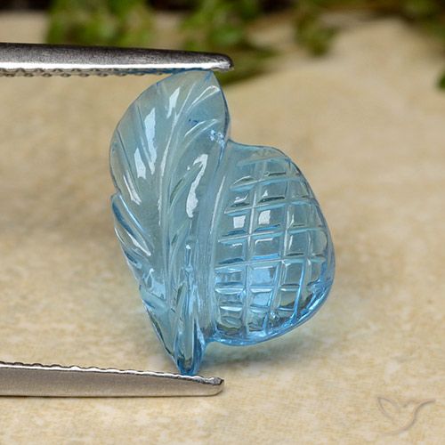 5.13ct طبيعي الأزرق السويسري توباز, قص وردة, شفاف