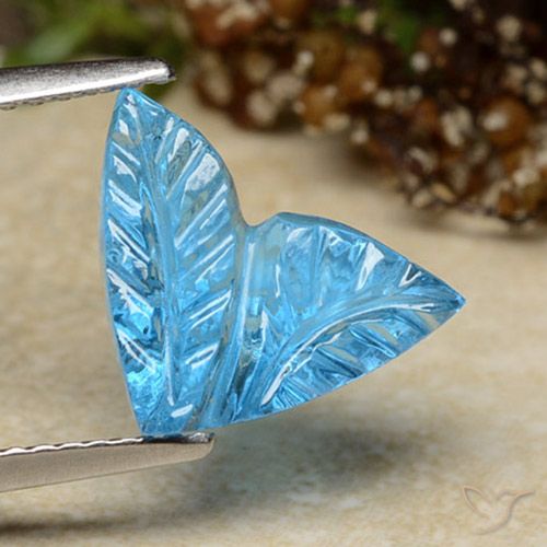4.41ct طبيعي الأزرق السويسري توباز, قص وردة, شفاف