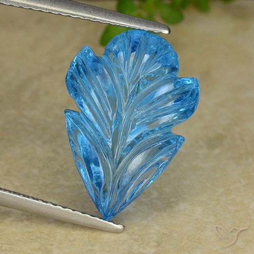 10.37ct طبيعي الأزرق السويسري توباز, قص وردة, شفاف