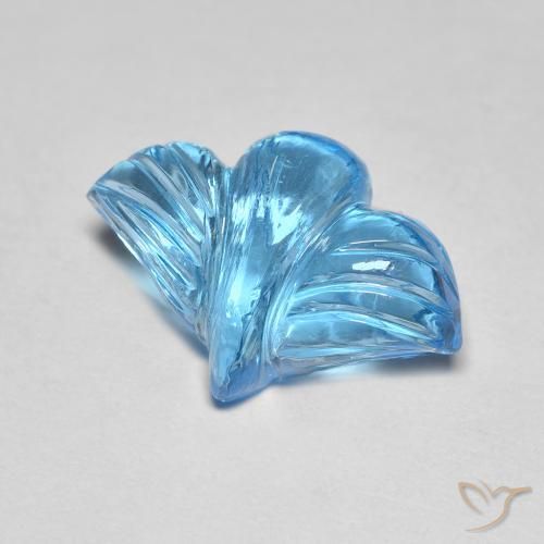 7.30ct طبيعي الأزرق السويسري توباز, قص وردة, شفاف