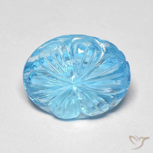 8.37ct طبيعي الأزرق السويسري توباز, بيضوي, شفاف