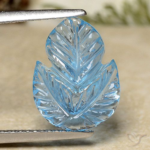 4.68ct طبيعي الأزرق السويسري توباز, قص وردة, شفاف