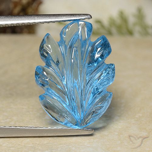 10.13ct طبيعي الأزرق السويسري توباز, قص وردة, شفاف
