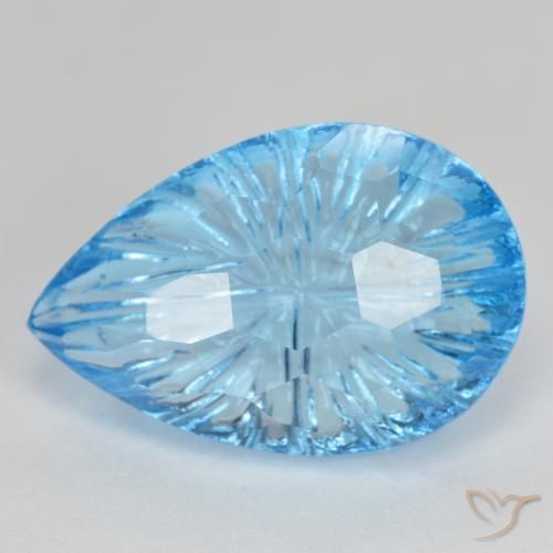 11.55ct طبيعي الأزرق السويسري توباز, شكل الكمثرى, شفاف