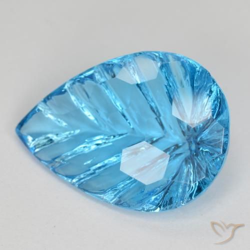 6.79ct طبيعي الأزرق السويسري توباز, شكل الكمثرى, شفاف