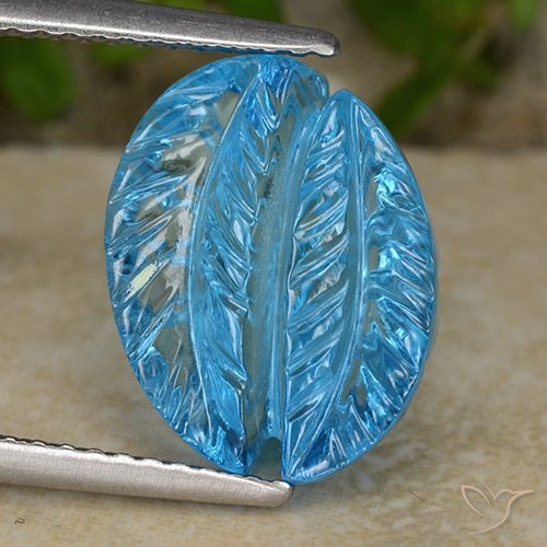 6.69ct طبيعي الأزرق السويسري توباز, قص وردة, شفاف