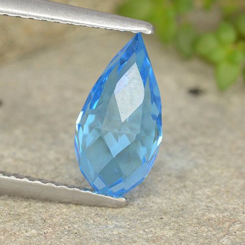 2.68ct طبيعي الأزرق السويسري توباز, بريوليت, VVS-VS