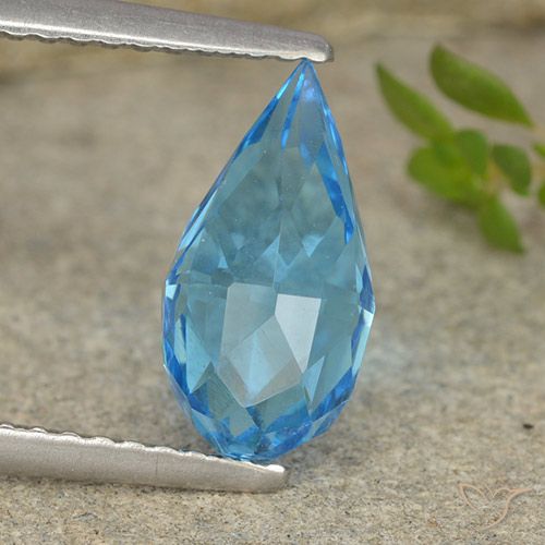 2.58ct طبيعي الأزرق السويسري توباز, بريوليت, VVS-VS