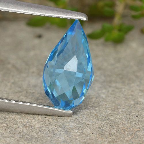 2.42ct طبيعي الأزرق السويسري توباز, بريوليت, VVS-VS