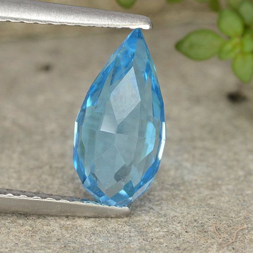 2.82ct طبيعي الأزرق السويسري توباز, بريوليت, VVS-VS
