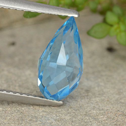 2.67ct طبيعي الأزرق السويسري توباز, بريوليت, VVS-VS