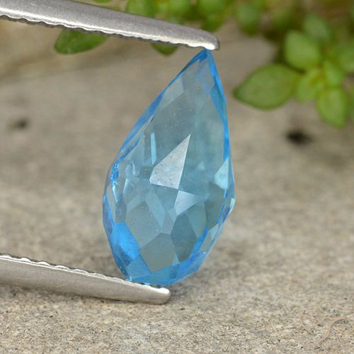 2.75ct طبيعي الأزرق السويسري توباز, بريوليت, VVS-VS