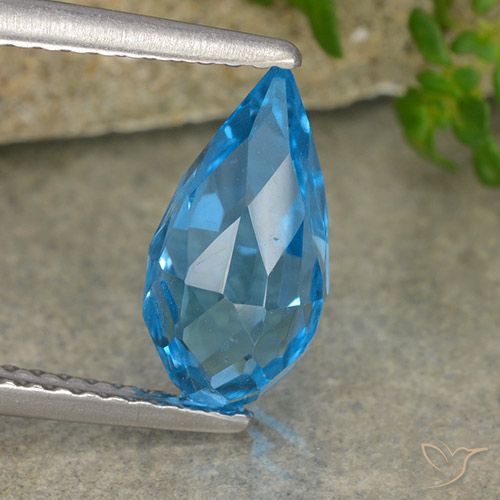 2.63ct طبيعي الأزرق السويسري توباز, بريوليت, VVS-VS