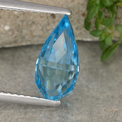 2.61ct طبيعي الأزرق السويسري توباز, بريوليت, VVS-VS
