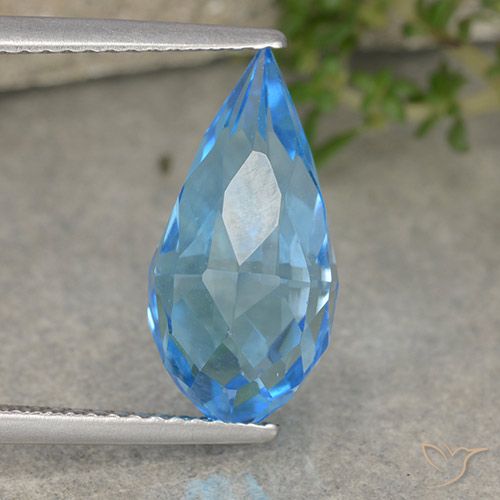 6.65ct طبيعي الأزرق السويسري توباز, بريوليت, VVS-VS