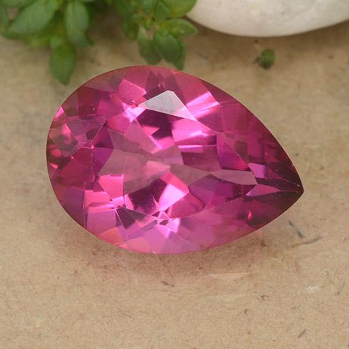 6.20ct طبيعي وردى داكن-متوسط توباز, شكل الكمثرى, VVS-VS