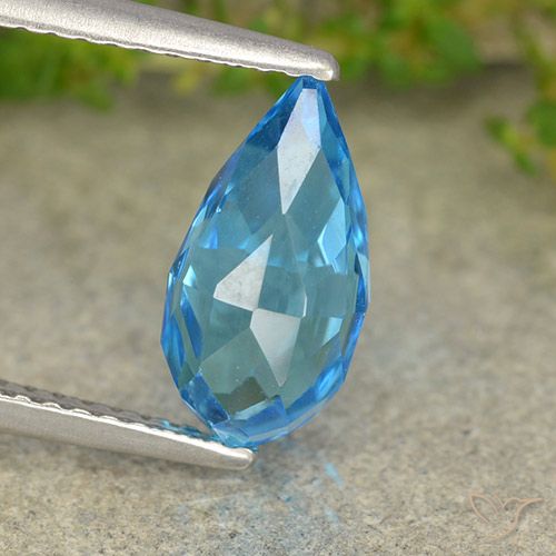 2.72ct طبيعي الأزرق السويسري توباز, بريوليت, قليلا جدا