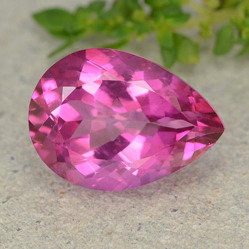 6.79ct طبيعي وردى داكن توباز, شكل الكمثرى, VVS-VS