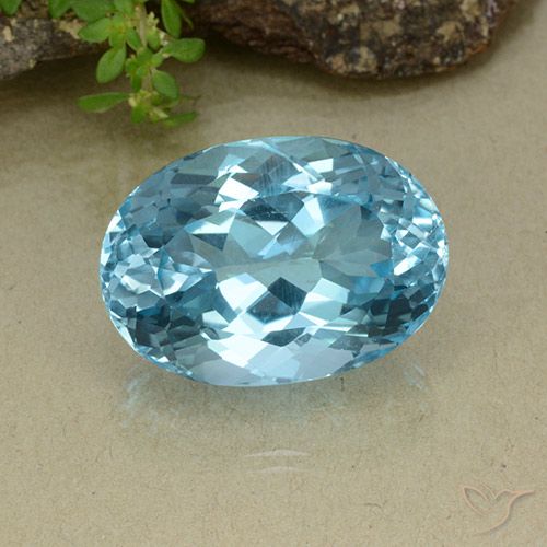43.06ct طبيعي الأزرق السويسري توباز, بيضوي, VVS-VS