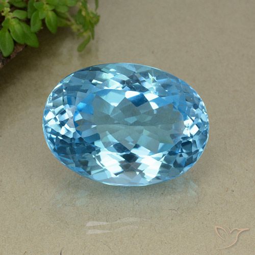 42.86ct طبيعي الأزرق السويسري توباز, بيضوي, قليلا جدا