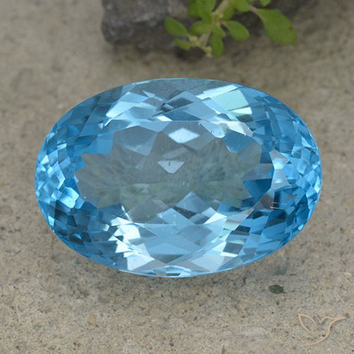 46.48ct طبيعي الأزرق السويسري توباز, بيضوي, VVS-VS