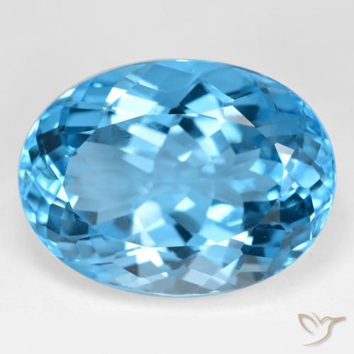 41.33ct طبيعي الأزرق السويسري توباز, بيضوي, VVS-VS
