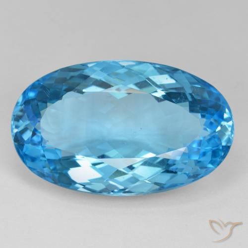40.56ct طبيعي الأزرق السويسري توباز, بيضوي, VVS-VS